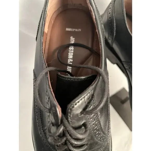 Johnston Murphy Leather Oxford Dress Shoes Men’s 10 Black - Picture 3 of 8
